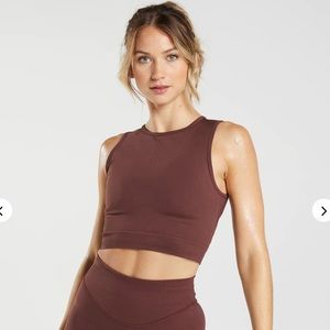 Gymshark Sweat Seamless Midi Tank - Baked Maroon
